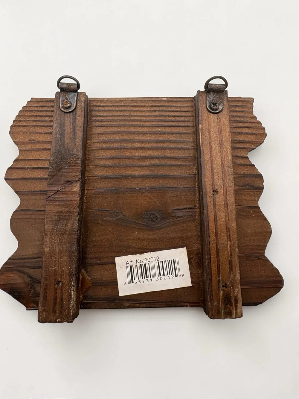 Vintage 1990s Rustic Wood Western Cowboy Boot Theme Key Rack w/ 4 hooks 6” Wide